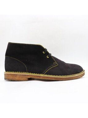 Clarks Originals Desert Black Yellow Suede Oxford Men's Size 12 Boots Crepe Sole